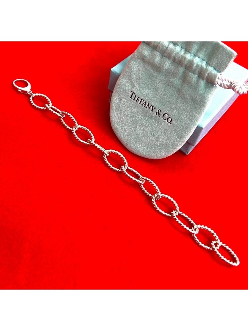 Tiffany & Co Twist Circle Bracelet 925 Sterling Silver Chain